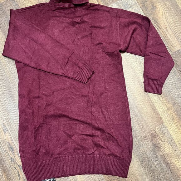 NWT - Senfure Turtleneck Sweater Dress - Oversized size L Burgendy - Picture 3 of 5